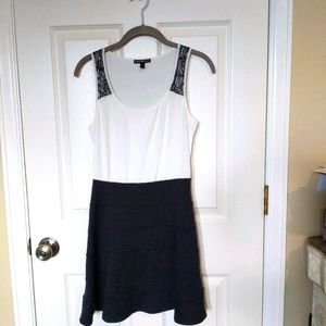 Express black/white/lace dress